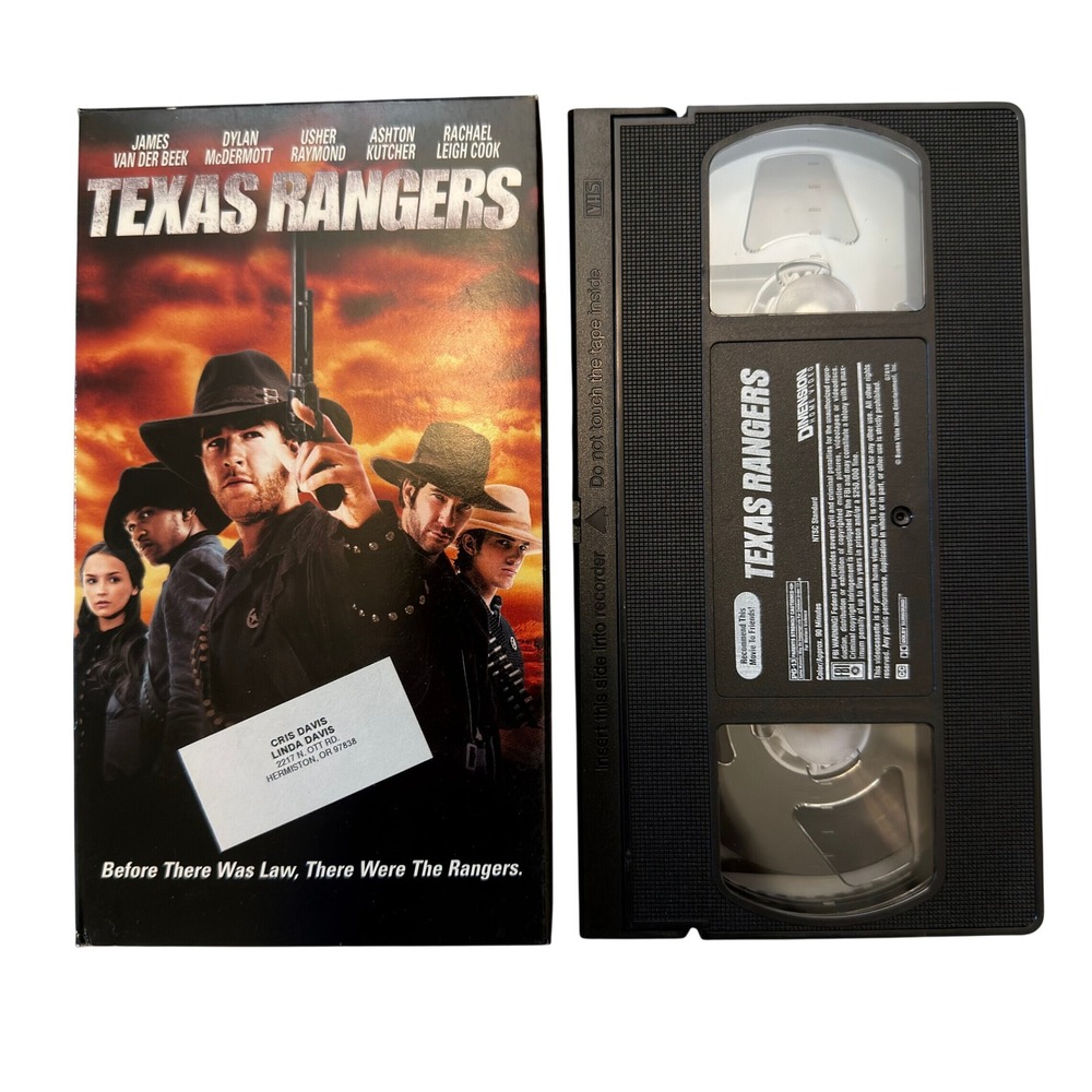 Texas Rangers VHS 2001 James Van Der Beek Ashton Kutcher Western Movie